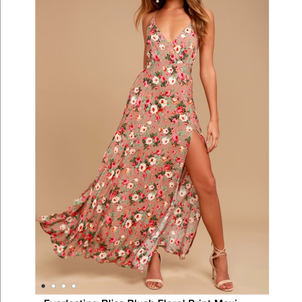 Everlasting Bliss Blush Floral Print Maxi Dress